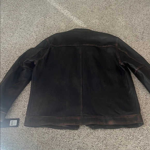 Thursday Boots Leather Roadster Jacket (Black Coffee) athletic cut size XL - Picture 7 of 9